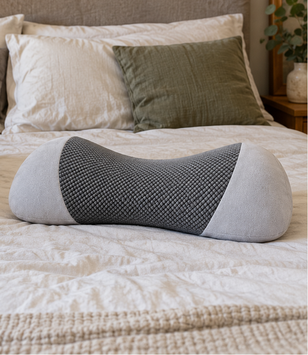 Nachher: ein einziges Kissen quer im Bett