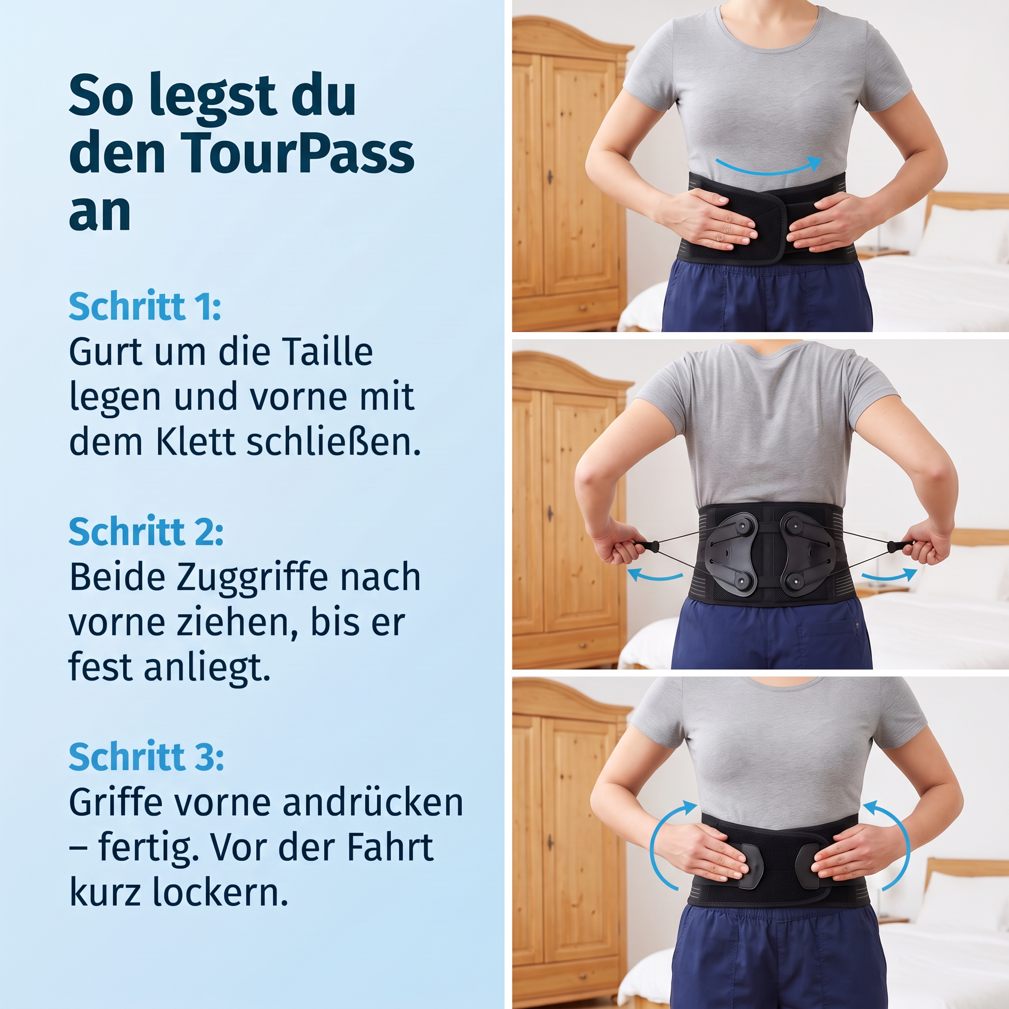 TourPass™ – Rückenstützgurt mit Seilzug