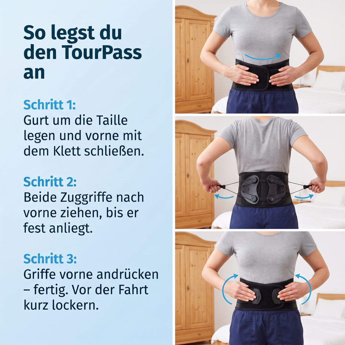 TourPass™ – Rückenstützgurt mit Seilzug